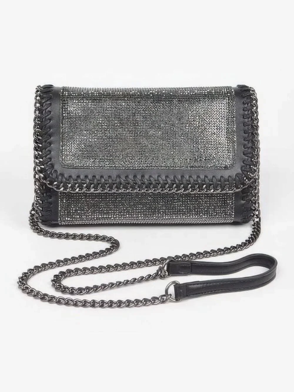 Multi Color Rhinestone Chain Braided Clutch